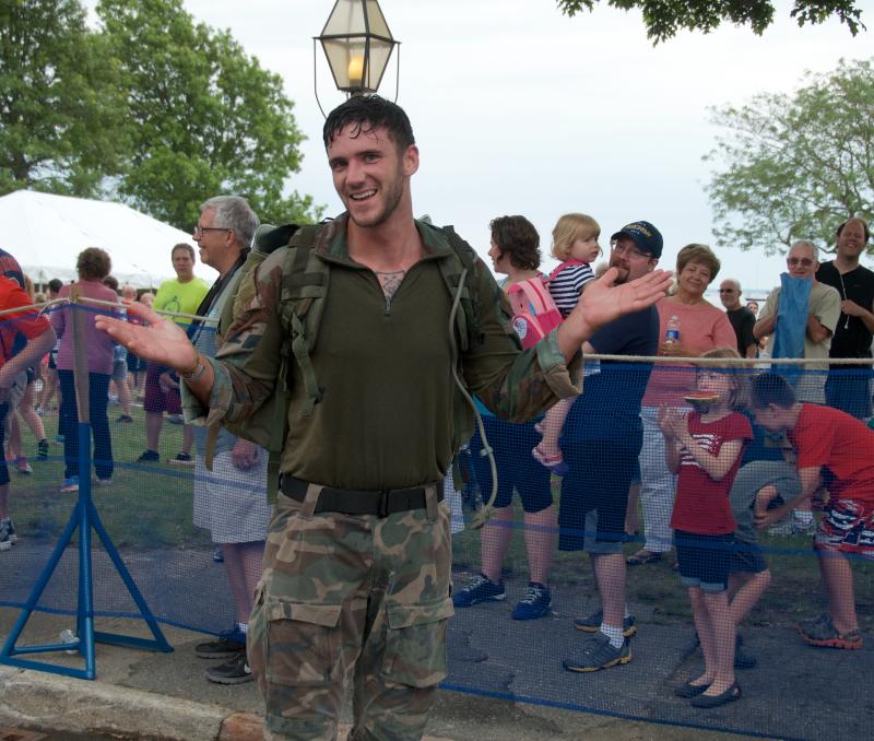 Sgt. Billy Simpson after the race. Simpson deploys to the Pacific later this month. BY GEORGIA SPARLING